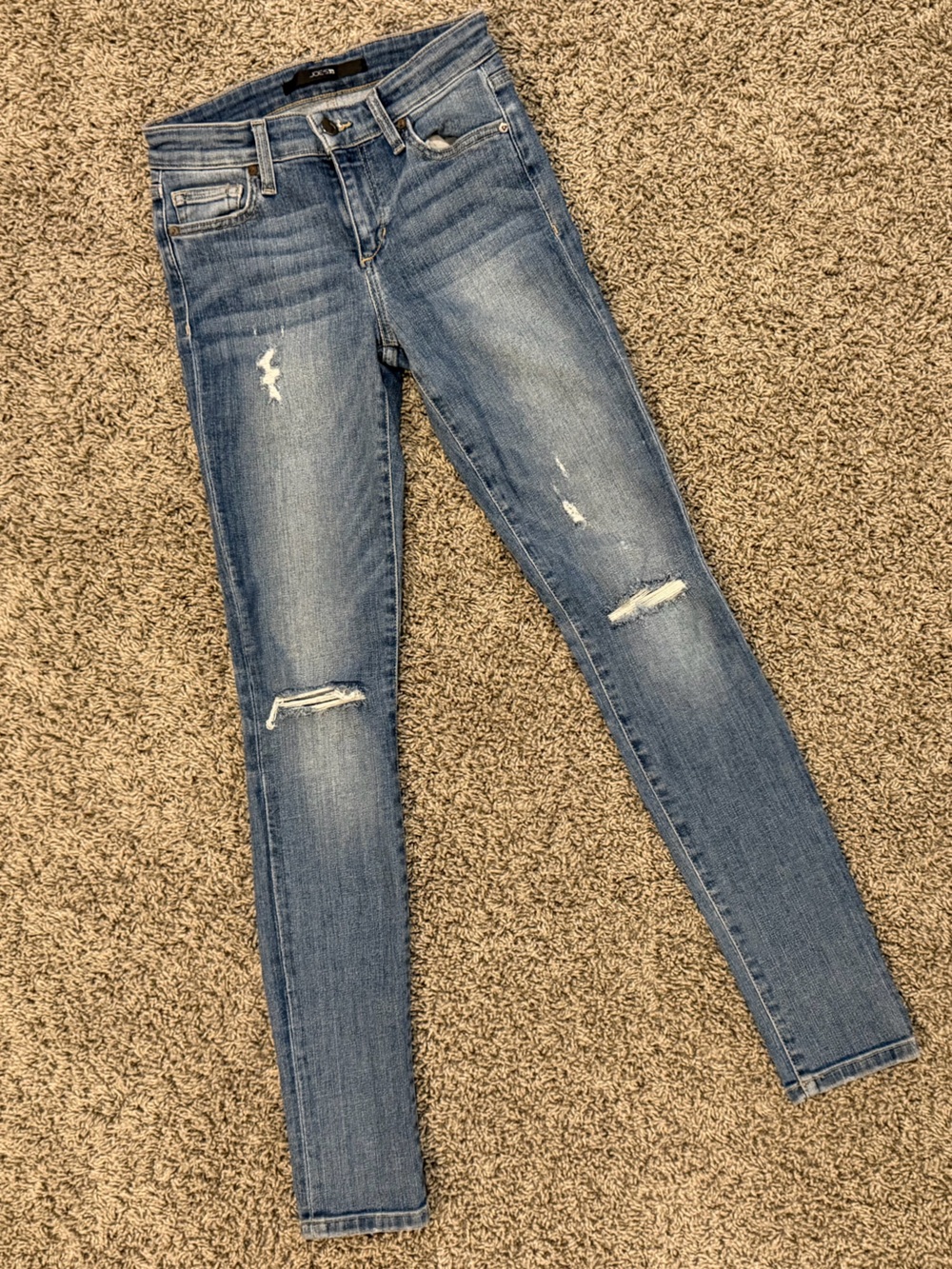 Women’s Distressed Joe’s Jeans Skinny Jeans - Medium Blue, size 24